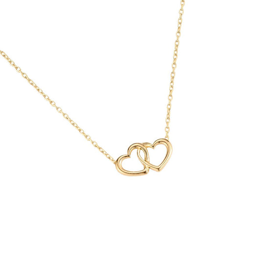 Mydefny Edelstahl Halskette Intertwined Hearts Gold/Silber