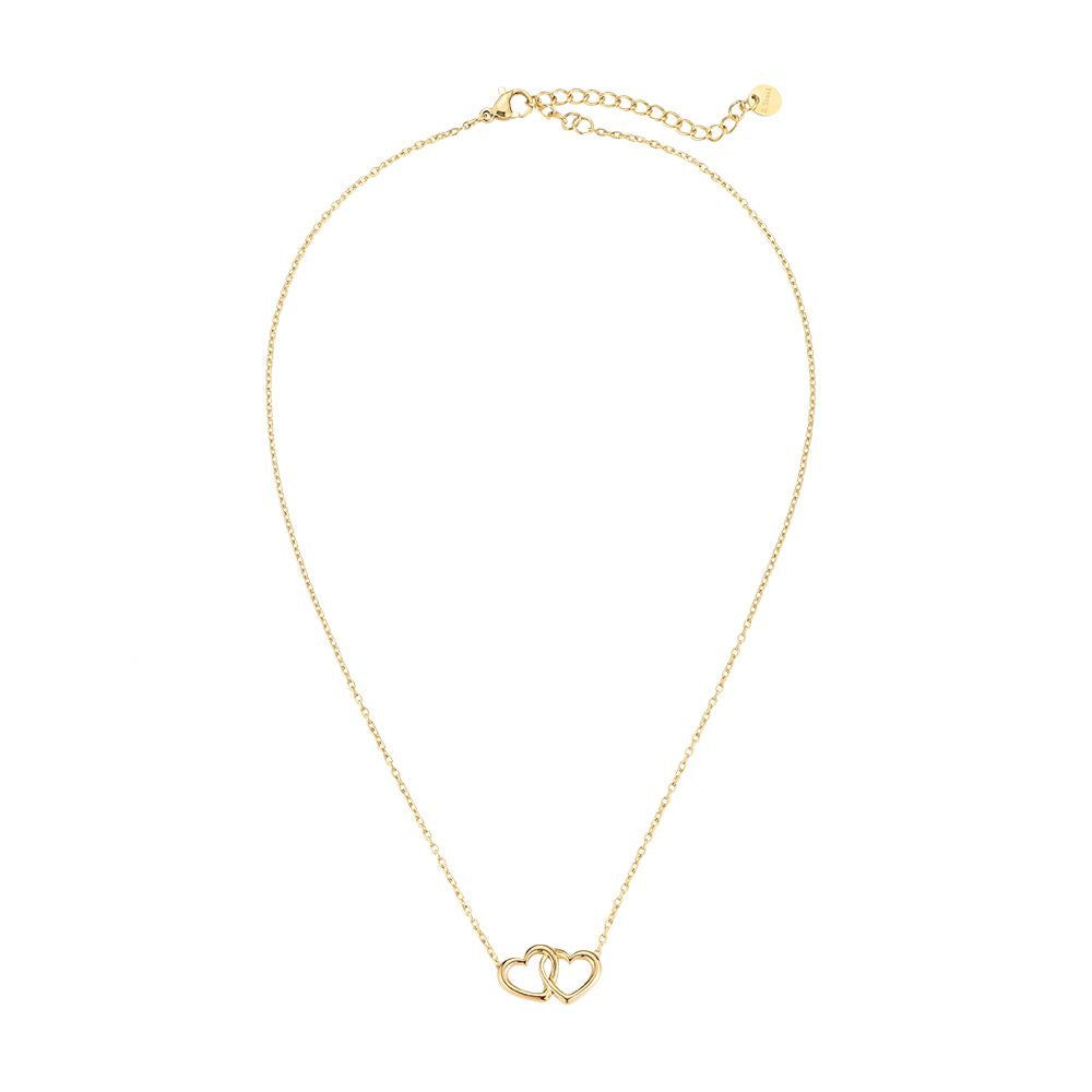 Mydefny Edelstahl Halskette Intertwined Hearts Gold/Silber