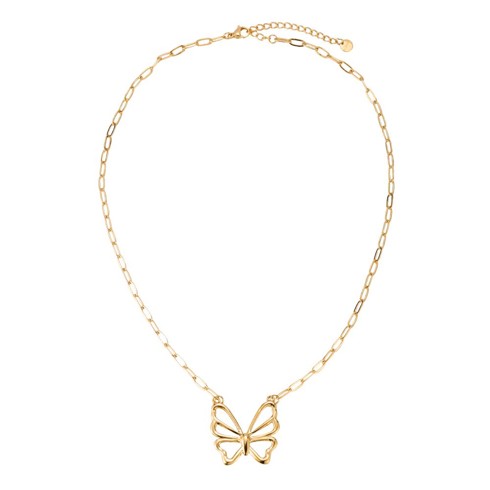 Mydefny Edelstahl Halskette Simple Butterfly Gold/Silber