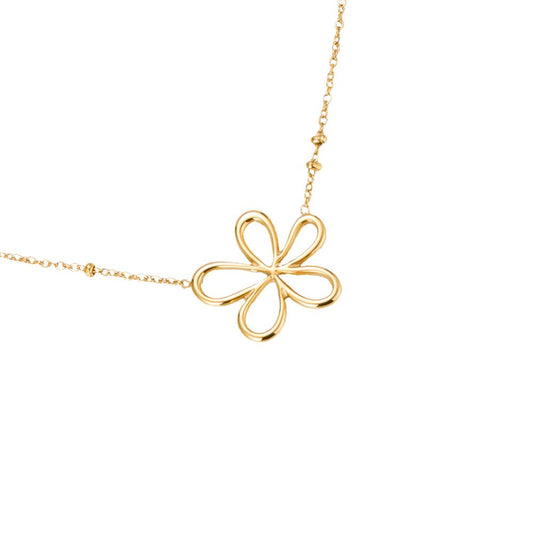 Mydefny Edelstahl Halskette Simple Flower Gold/Silber