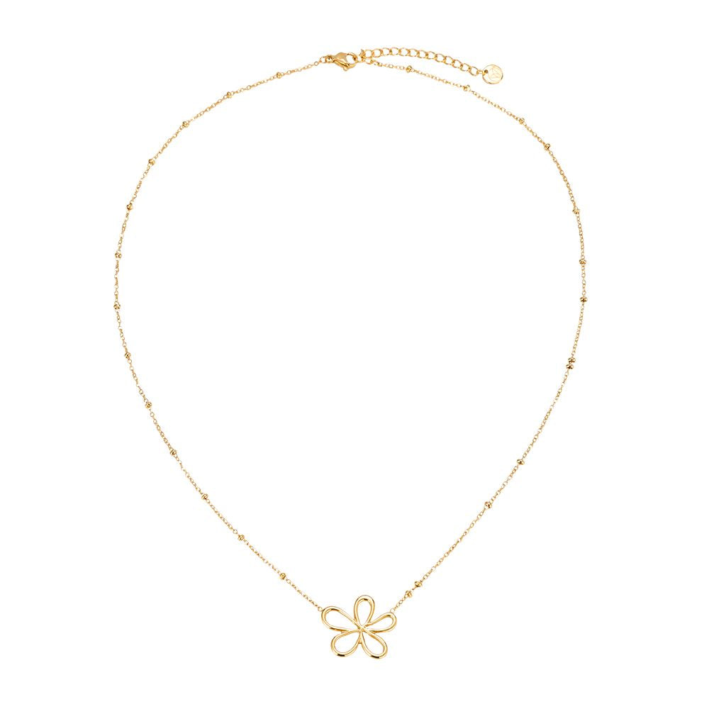 Mydefny Edelstahl Halskette Simple Flower Gold/Silber