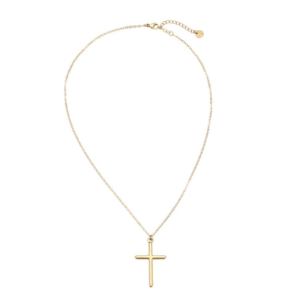 Mydefny Edelstahl Halskette Classic Cross Simple Chain Gold/Silber