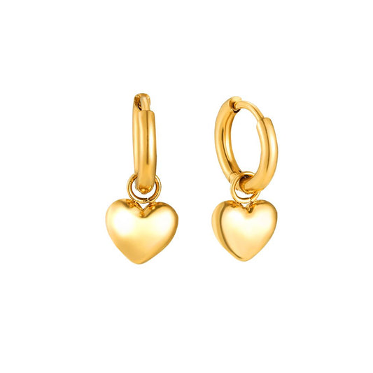 Mydefny Edelstahl Ohrringe Sweet Hearts Gold/Silber