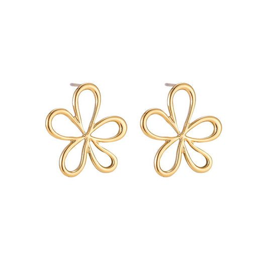 Mydefny Edelstahl Ohrringe Simple Flower Gold/Silber