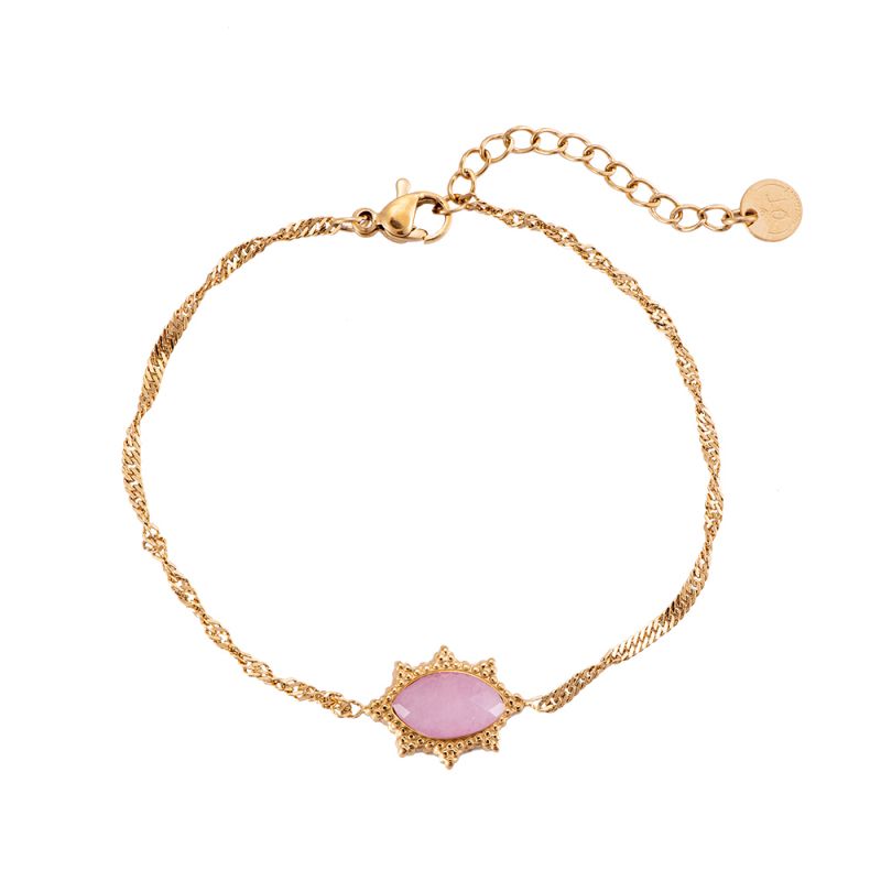 Mydefny Edelstahl Armkette Luciana Rosa Gold