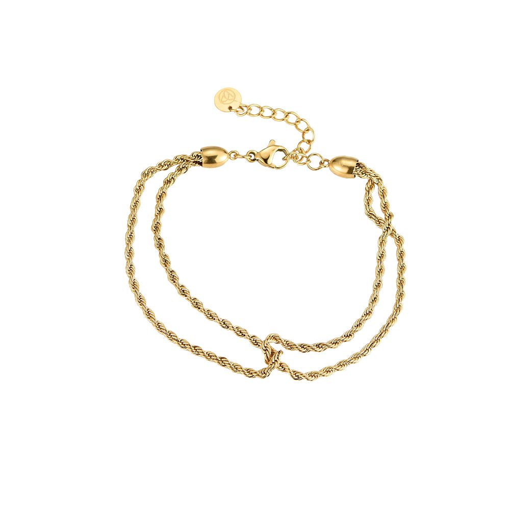 Mydefny Edelstahl Armkette Twisting Chain Hug Gold/Silber