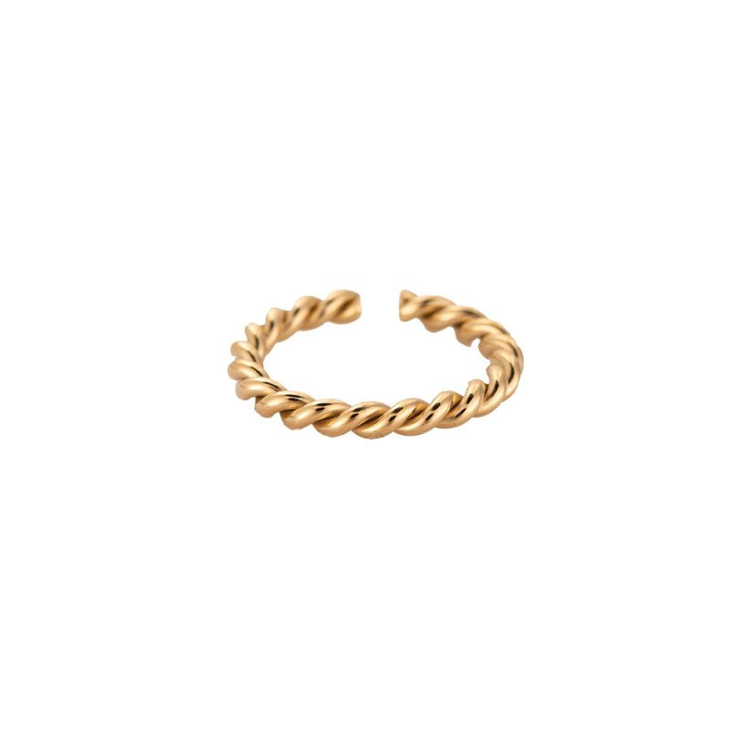 Mydefny Edelstahl Ring Twist 2.0 Gold/Silber