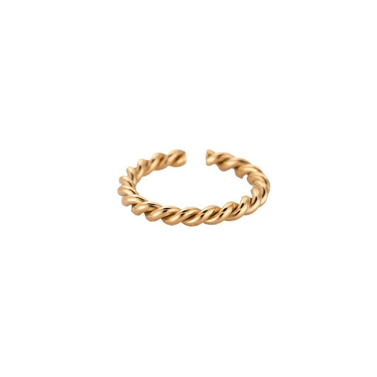 Mydefny Edelstahl Ring Twist 2.0 Gold/Silber