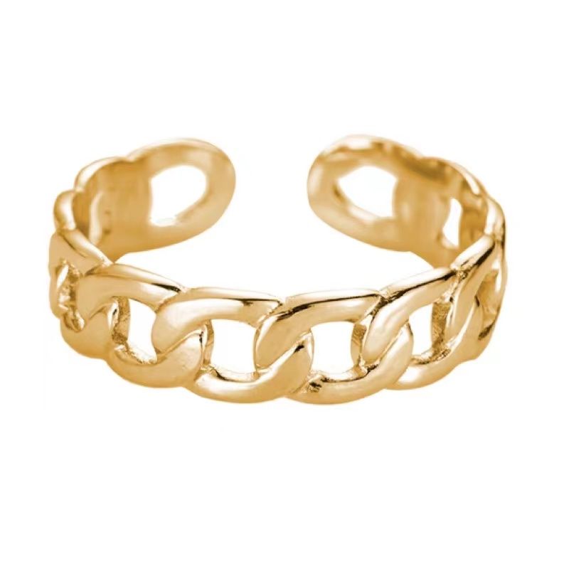 Mydefny Edelstahl Ring Lock Chain Gold/Silber