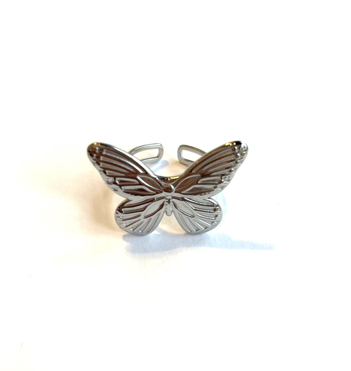 Mydefny Edelstahl Ring Big Butterfly Gold/Silber