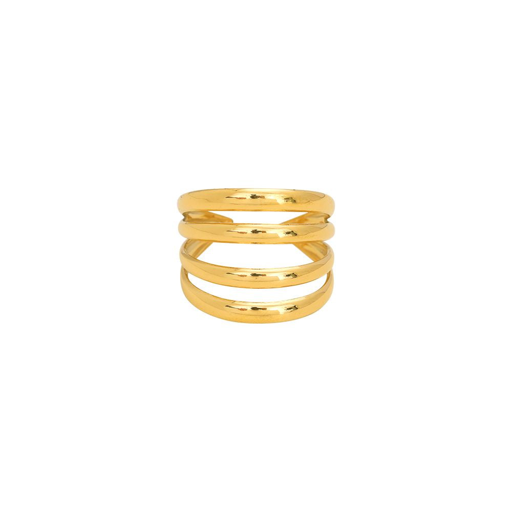 Mydefny Edelstahl Ring 4 Layers Easy Gold/Silber