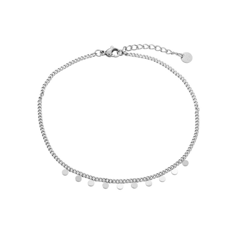 Mydefny Edelstahl Fußkette Rain Drop Silber