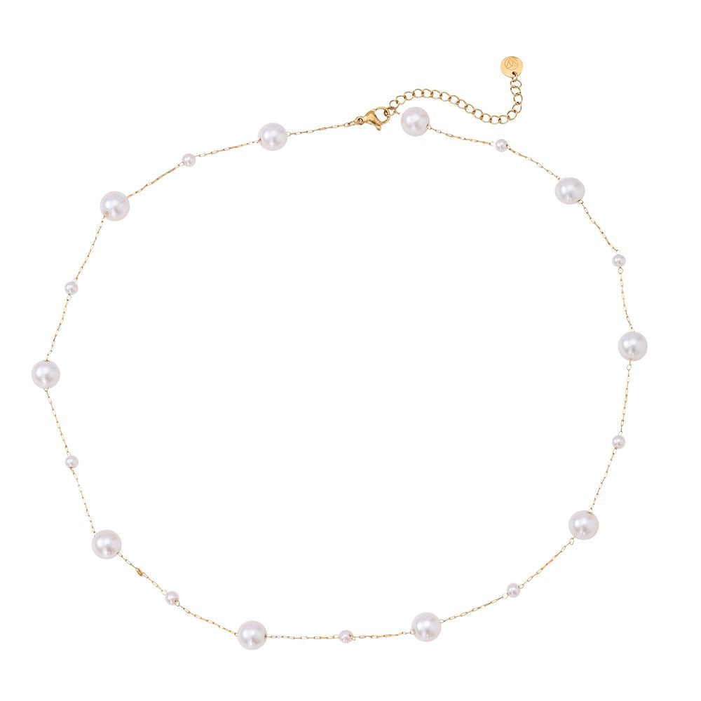 Mydefny Edelstahl Halskette Bubbly Pearls Gold/Silber