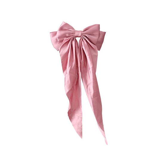 Mydefny Haarklammer Long Bow Tie Schleife Samt Fuchsia