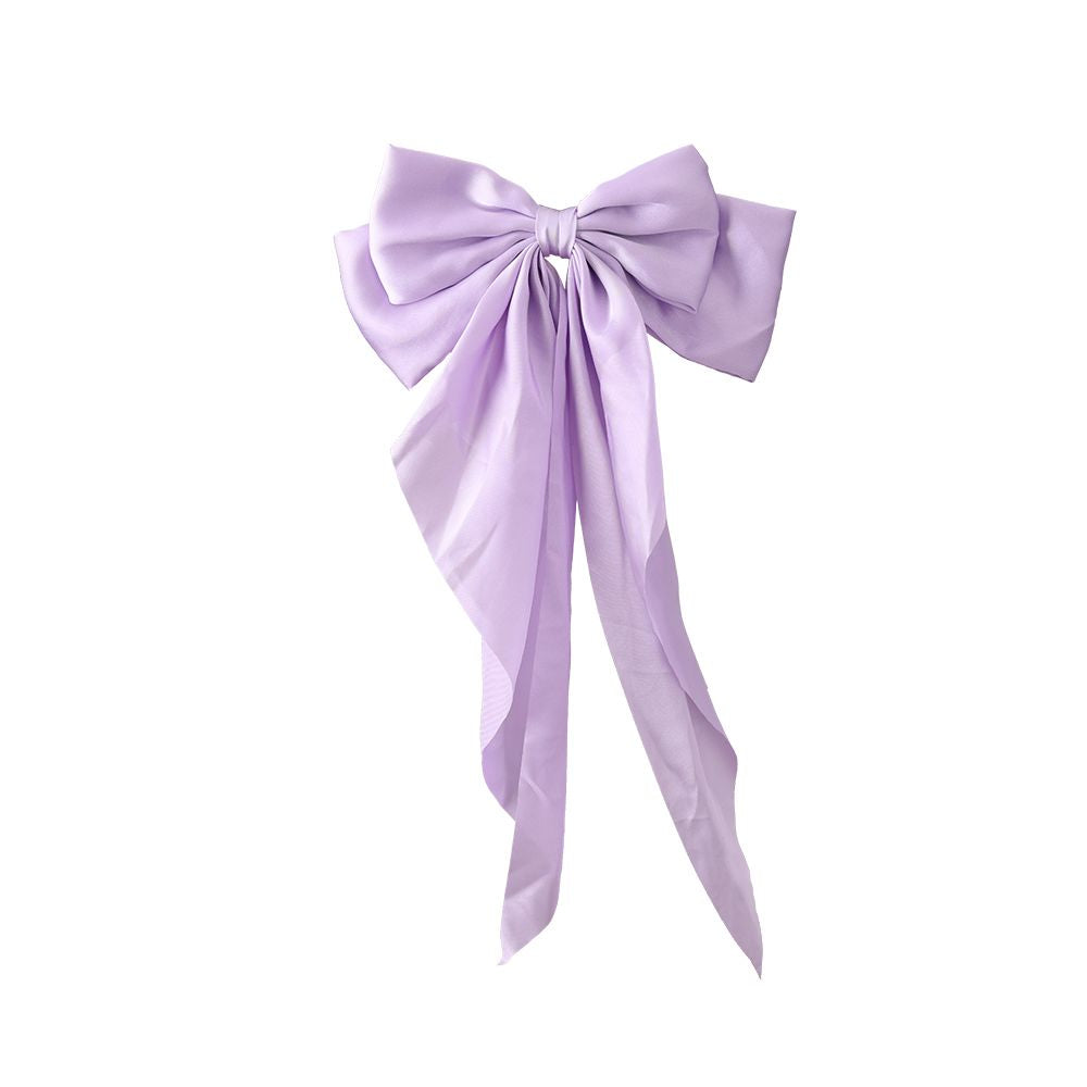 Mydefny Haarklammer Long Bow Tie Schleife Samt Violett