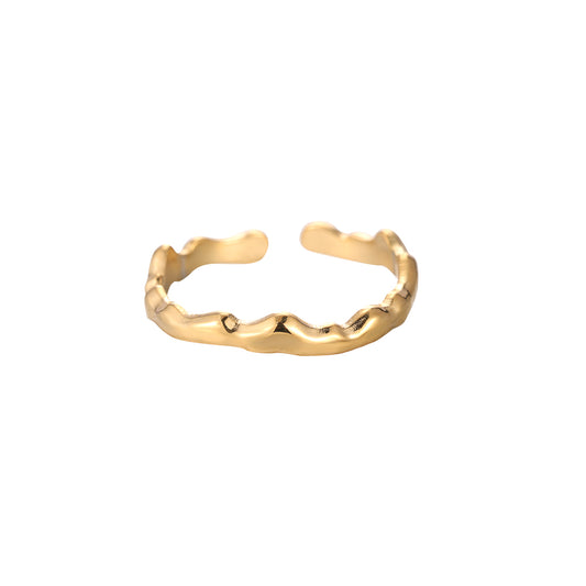 Mydefny Edelstahl Ring Impressive Kurve Gold