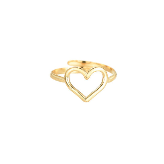 Mydefny Edelstahl Ring Pure & Noble Heart Gold/Silber