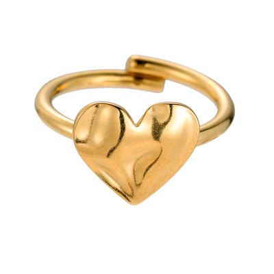 Mydefny Edelstahl Ring Eternal Heart Gold