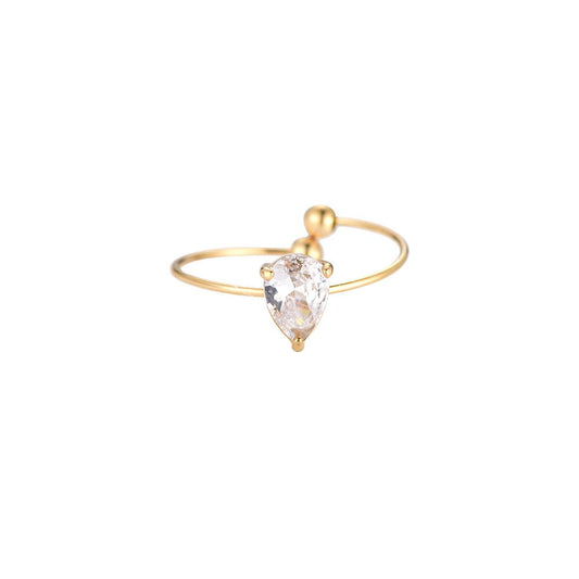 Mydefny Edelstahl Ring Shield Diamond Gold