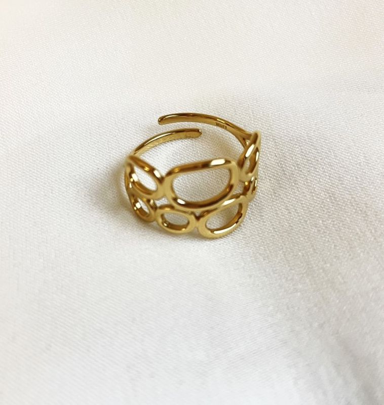 Mydefny Edelstahl Ring Multi Circles Gold/Silber