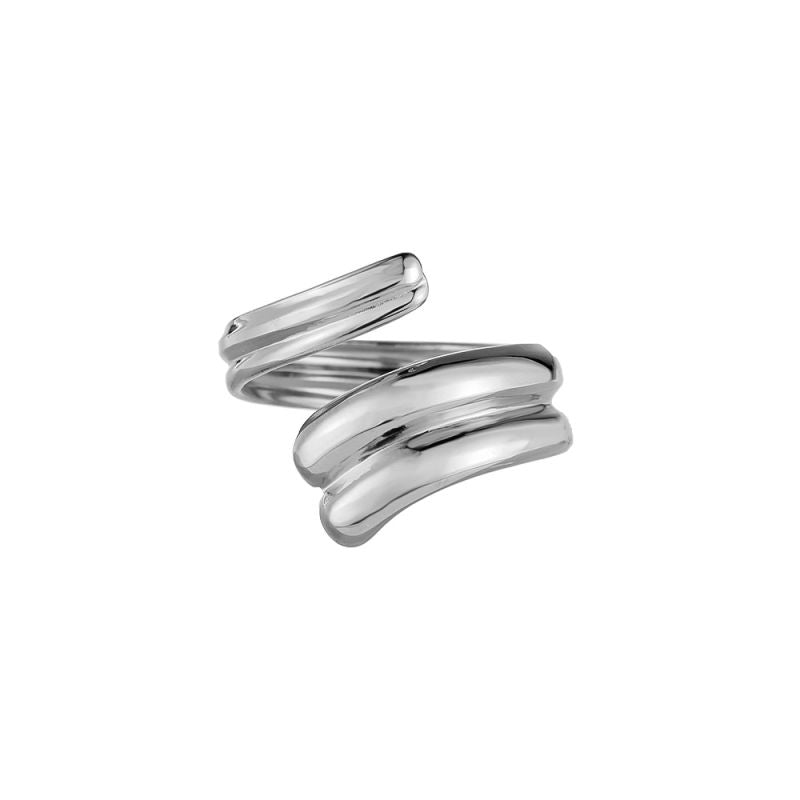 Mydefny Edelstahl Ring Double Twist Spiral Silber/Gold