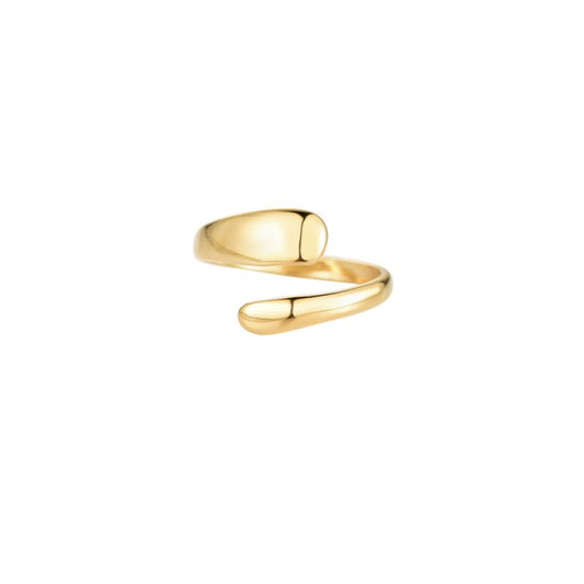 Mydefny Edelstahl Ring Clumsy Ouroboros Gold