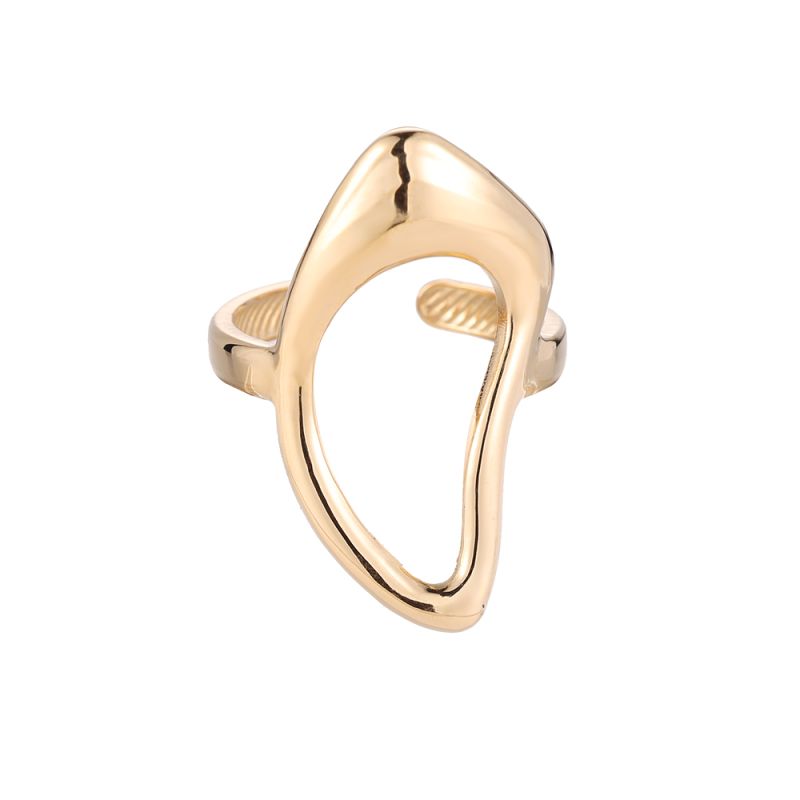 Mydefny Edelstahl Ring Warped Eyeline Gold