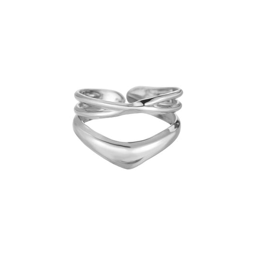 Mydefny Edelstahl Ring Krone Silber/Gold