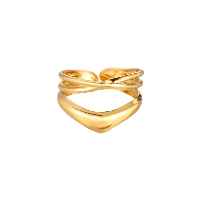 Mydefny Edelstahl Ring Krone Silber/Gold