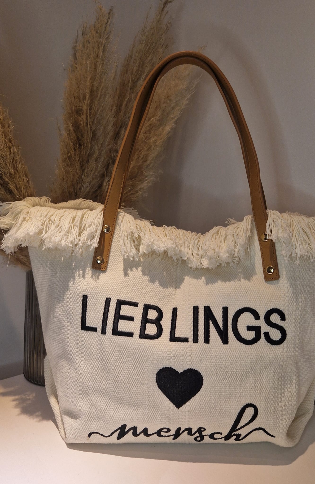 Mydefny Tasche Lieblings Mensch Weiß Mit Fransen